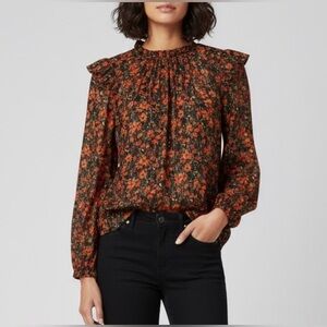 Gap Floral cotton and metallic shirt M